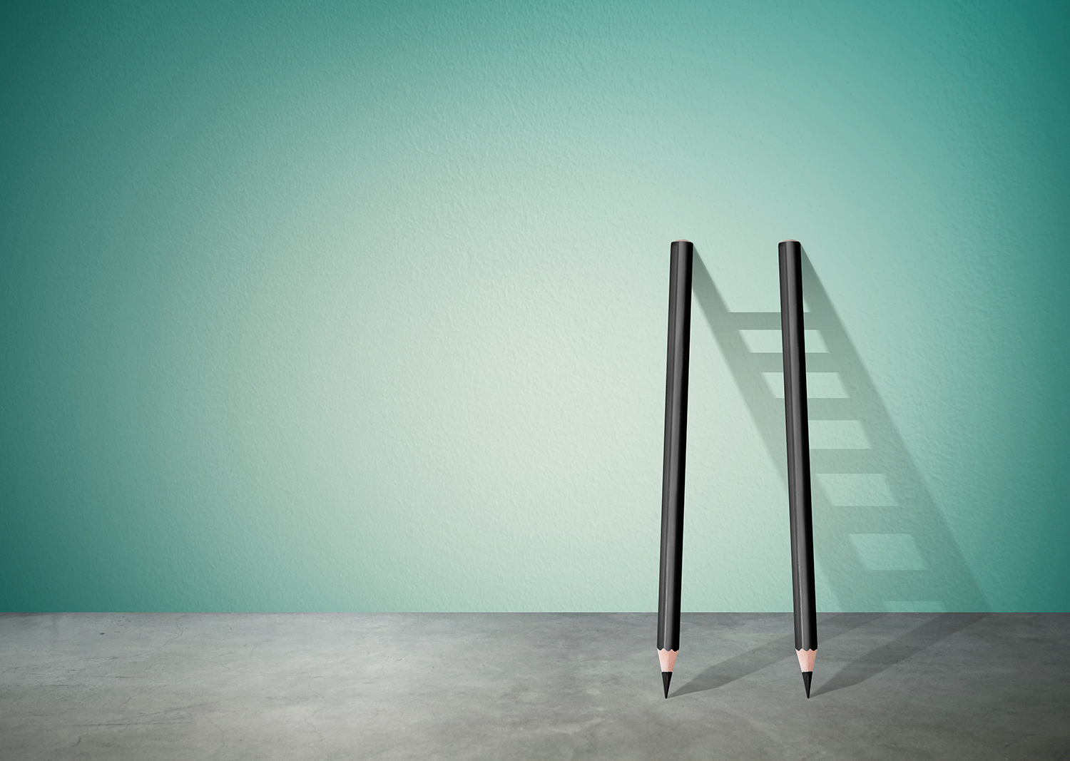 Success creative concept, pencil Ladder with copy space